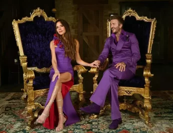 perayaan pernikahan david beckham dan viktoria kenakan pakaian sserba ungu
