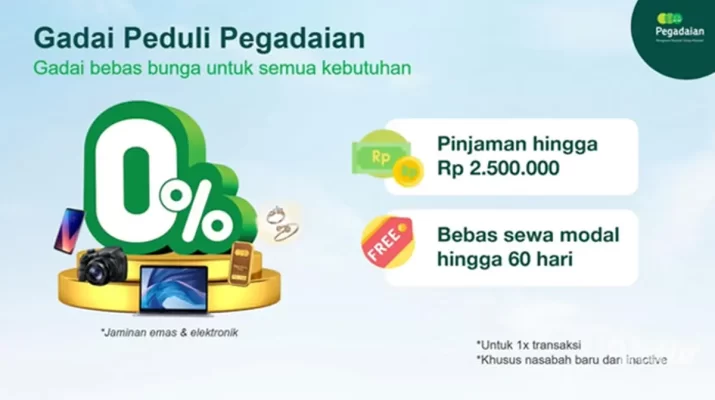 Layanan Gadai Bebas Bunga bisa diakses bagi nasabah yang belum pernah melakukan gadai sebelumnya atau berlaku bagi nasabah yang tidak melakukan transaksi dalam 3 bulan ke belakang ya