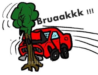 Kendaraan tersebut bergerak lurus ke depan menabrak pohon palem di jalan masuk pintu Tol Jagorawi arah Bogor, sehingga terjadilah kecelakaan lalu lintas tunggal