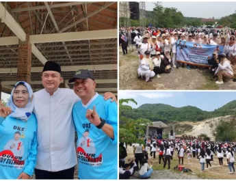 Senam Bersama Rudy Susmanto itu berlangsung pada pukul 08.00 - 10.00 WIB yang diikuti hampir 3000 ribu warga se-kecamatan Klapanunggal.