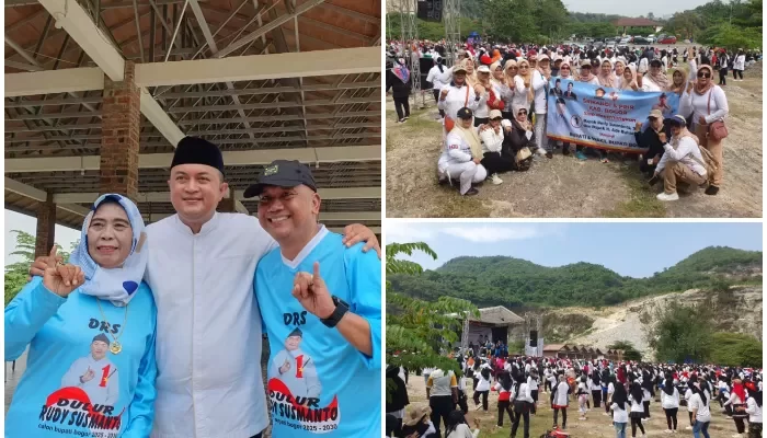 Senam Bersama Rudy Susmanto itu berlangsung pada pukul 08.00 - 10.00 WIB yang diikuti hampir 3000 ribu warga se-kecamatan Klapanunggal.