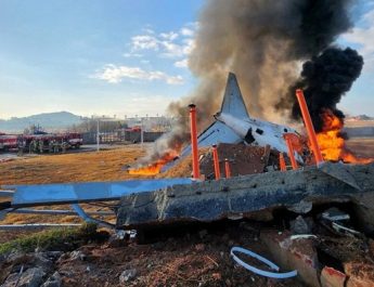 kecelakaan terjadi karena tabrakan dengan burung yang menyebabkan kegagalan roda pendaratan.