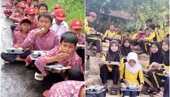 Sebuah video berdurasi 29 detik yang diunggah oleh akun TikTok rv.fthr memperlihatkan siswa SDN Bungur makan bersama di pinggir jalan dengan narasi tentang sulitnya akses ke sekolah saat musim hujan