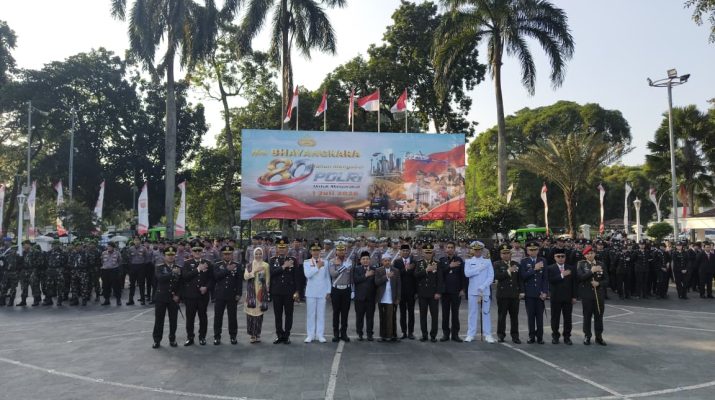 Pelaksanaam Upcara HUT Bhayangkara Polri ke 80 di Balai Kota Bogor