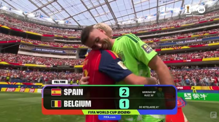 Tangkapan layar spanyol vs belgia. (Denting.id).